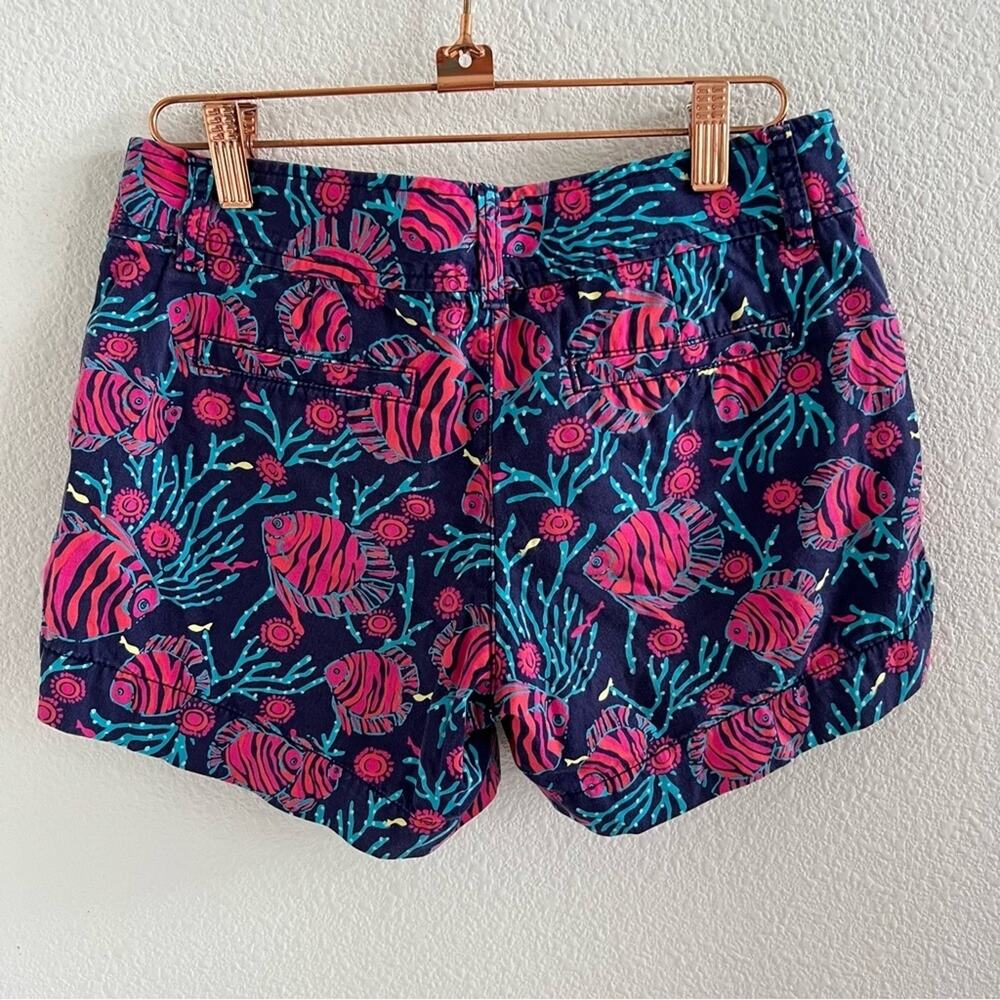 Lilly Pulitzer Callahan Shorts Navy Jammin' Fish Tropical Playful 0 - Picture 2 of 6